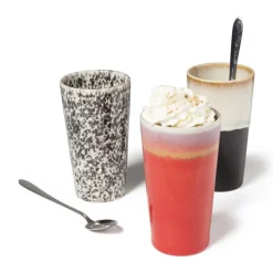 Xenos Mokken-Macchiato mok Roots - zwart/wit - 275 ml
