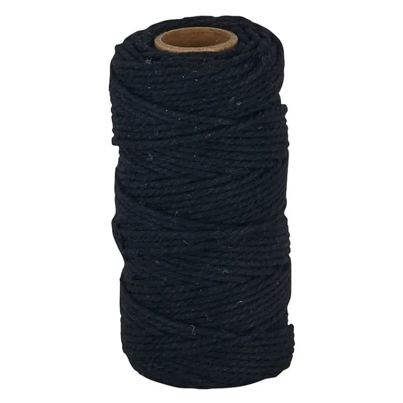 Xenos Garen|Knutselspullen-Macrame koord - zwart - 2mm