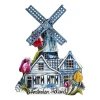 Xenos Holland Souvenirs-Magneet molen - blauw - 8x1x10 cm