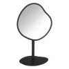 Xenos Make-Up Spiegels-Make-up spiegel organic - zwart metaal - 18 cm