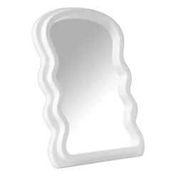 Xenos Make-Up Spiegels-Make-up spiegeltje wave - wit - 26x17.7x2.7 cm