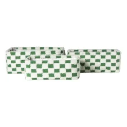 Xenos Manden|Manden-Mand checks groot - groen/wit - 15x36x26 cm