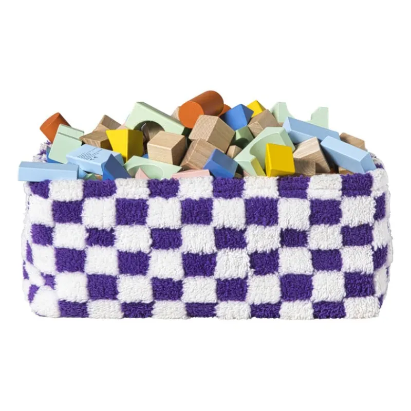 Xenos Manden|Manden-Mand checks groot - paars/wit - 15x36x26 cm