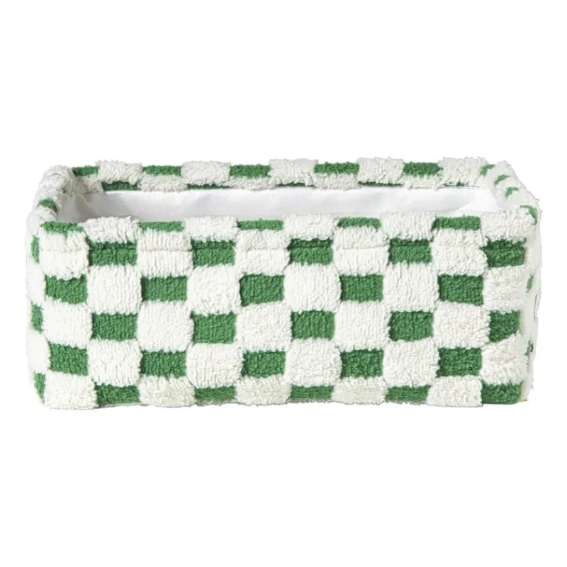 Xenos Manden|Manden-Mand checks middel - groen/wit - 13x33x23 cm