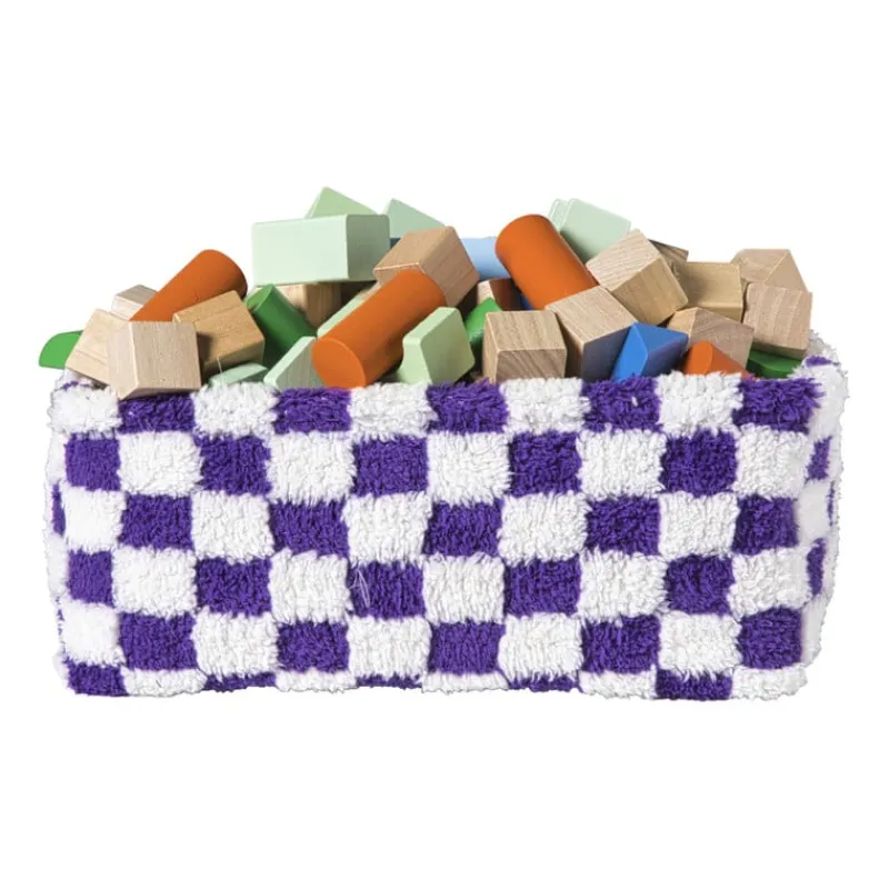 Xenos Manden|Manden-Mand checks middel - paars/wit - 13x33x23 cm