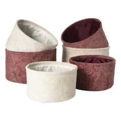 Xenos Manden|Manden-Mand chenille rond - rood - ø24x14 cm