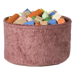 Xenos Manden|Manden-Mand chenille rond - rood - ø27x16 cm