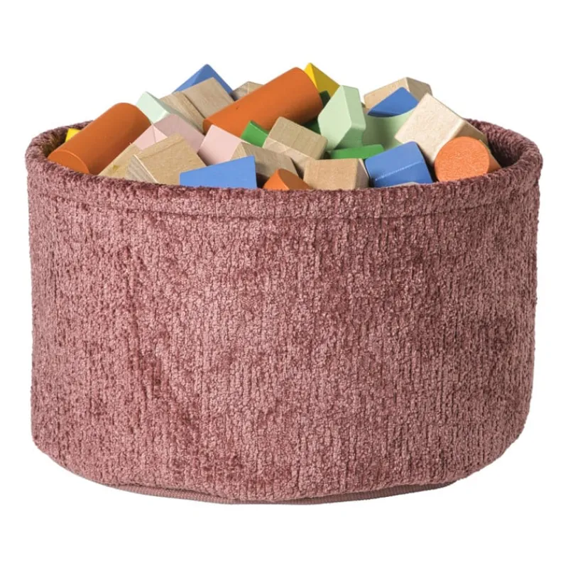 Xenos Manden|Manden-Mand chenille rond - rood - ø27x16 cm