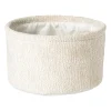 Xenos Manden|Manden-Mand chenille rond - wit - ø24x14 cm