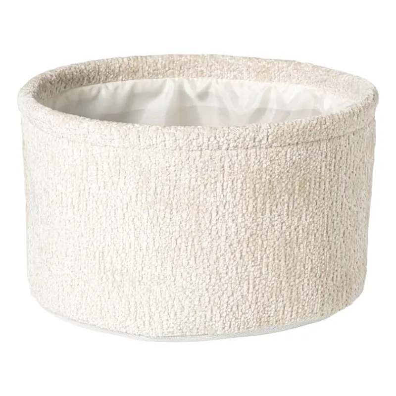 Xenos Manden|Manden-Mand chenille rond - wit - ø24x14 cm