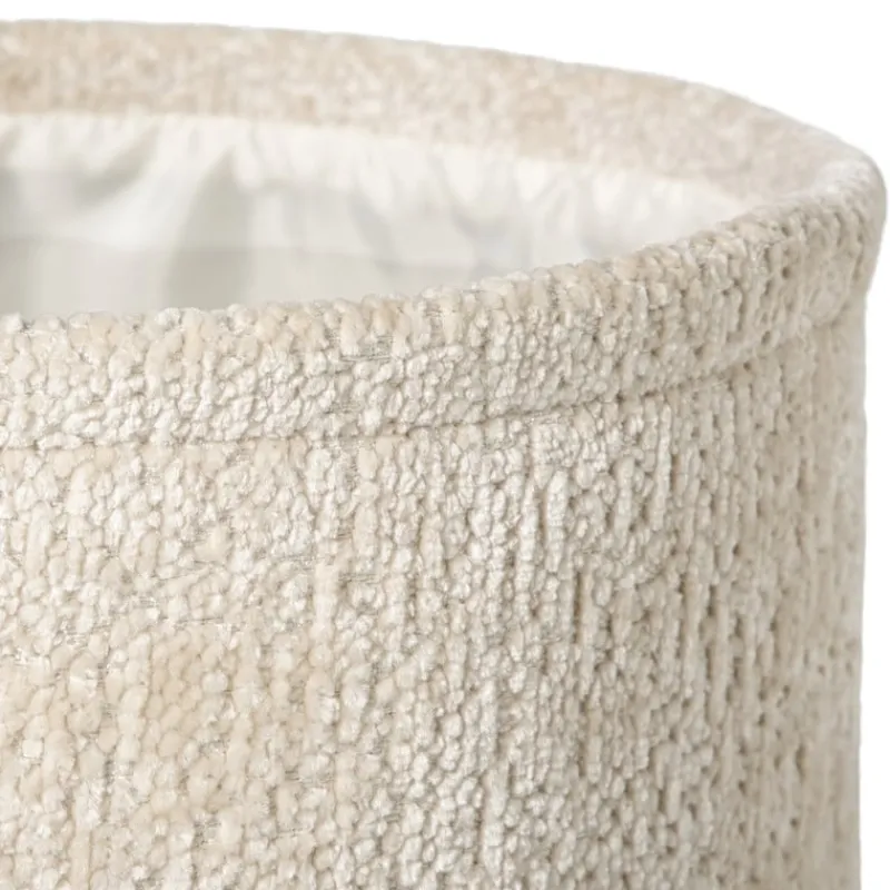 Xenos Manden|Manden-Mand chenille rond - wit - ø24x14 cm