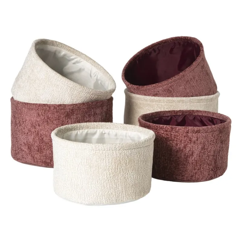 Xenos Manden|Manden-Mand chenille rond - wit - ø30x18 cm