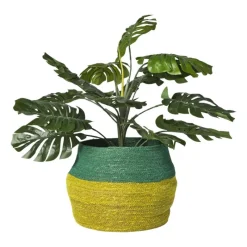 Xenos Manden|Manden-Mand colorblock - groen/geel - ø35x26 cm