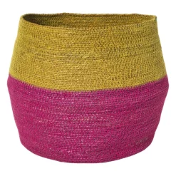 Xenos Manden|Manden-Mand colorblock - roze/geel - ø35x26 cm