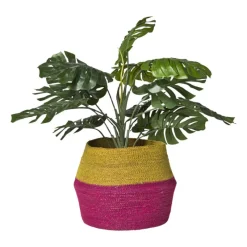 Xenos Manden|Manden-Mand colorblock - roze/geel - ø35x26 cm