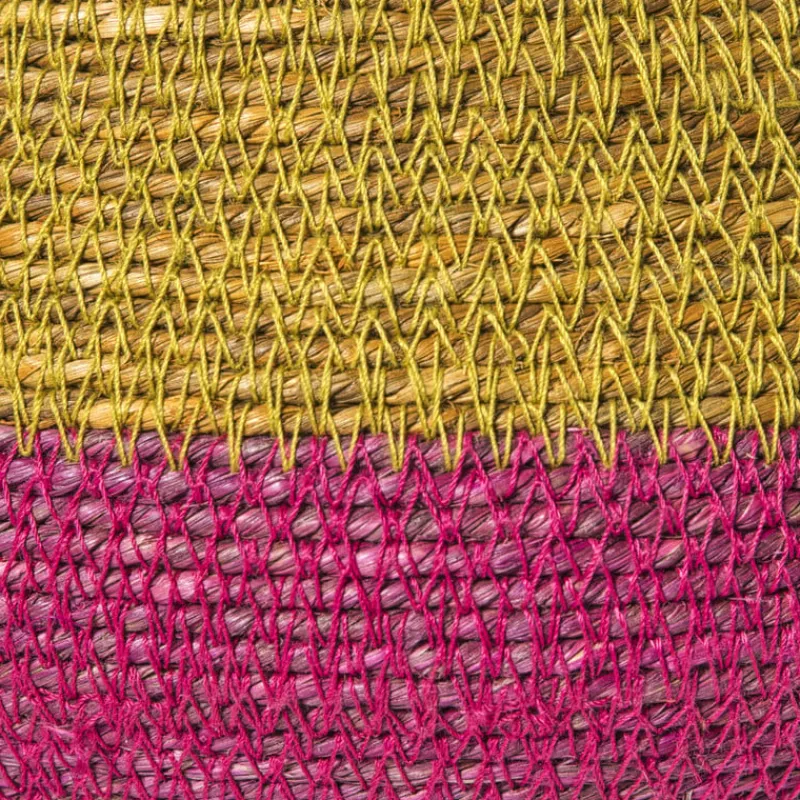 Xenos Manden|Manden-Mand colorblock - roze/geel - ø35x26 cm