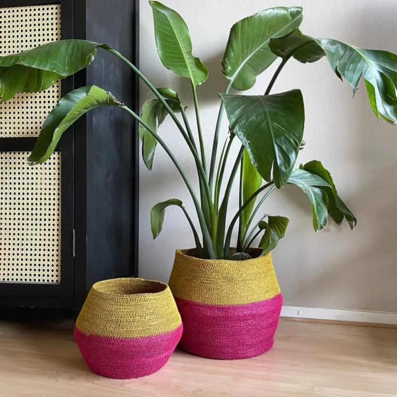 Xenos Manden|Manden-Mand colorblock - roze/geel - ø20x25 cm