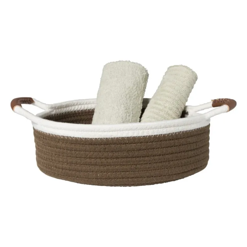 Xenos Manden|Manden-Mand colors laag - bruin/wit - ø27x9 cm