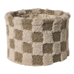 Xenos Manden|Manden-Mand geruit rond maat XL - bruin - ø24x18 cm