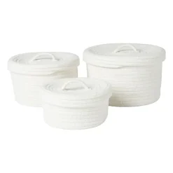 Xenos Manden|Manden-Mand met deksel Julia - wit - ø19x10 cm