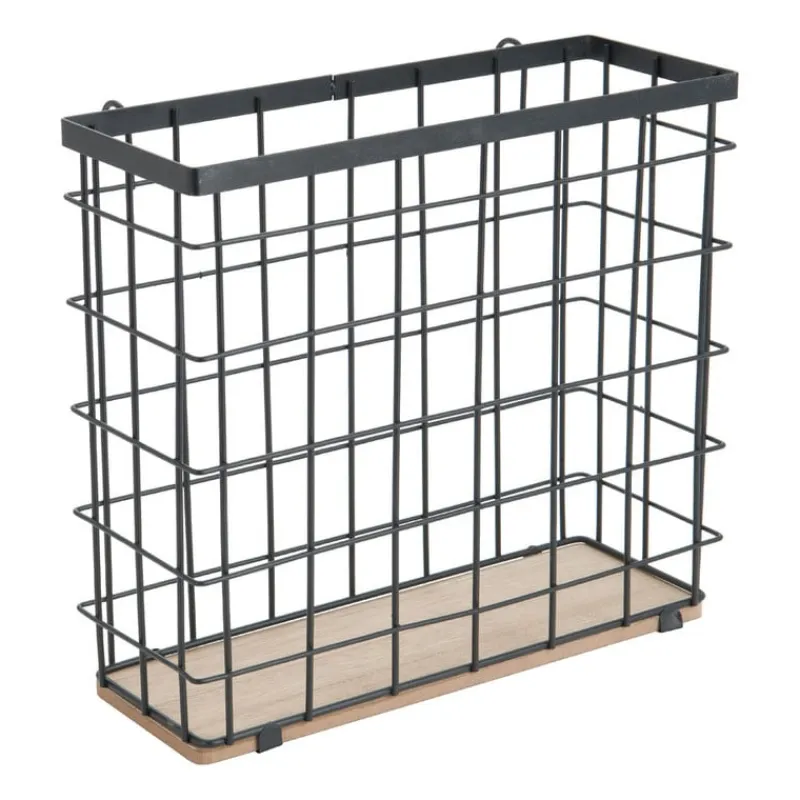 Xenos Wandrekken-Mandje voor wandrek - 22x24x9 cm - zwart