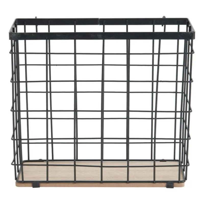 Xenos Wandrekken-Mandje voor wandrek - 22x24x9 cm - zwart