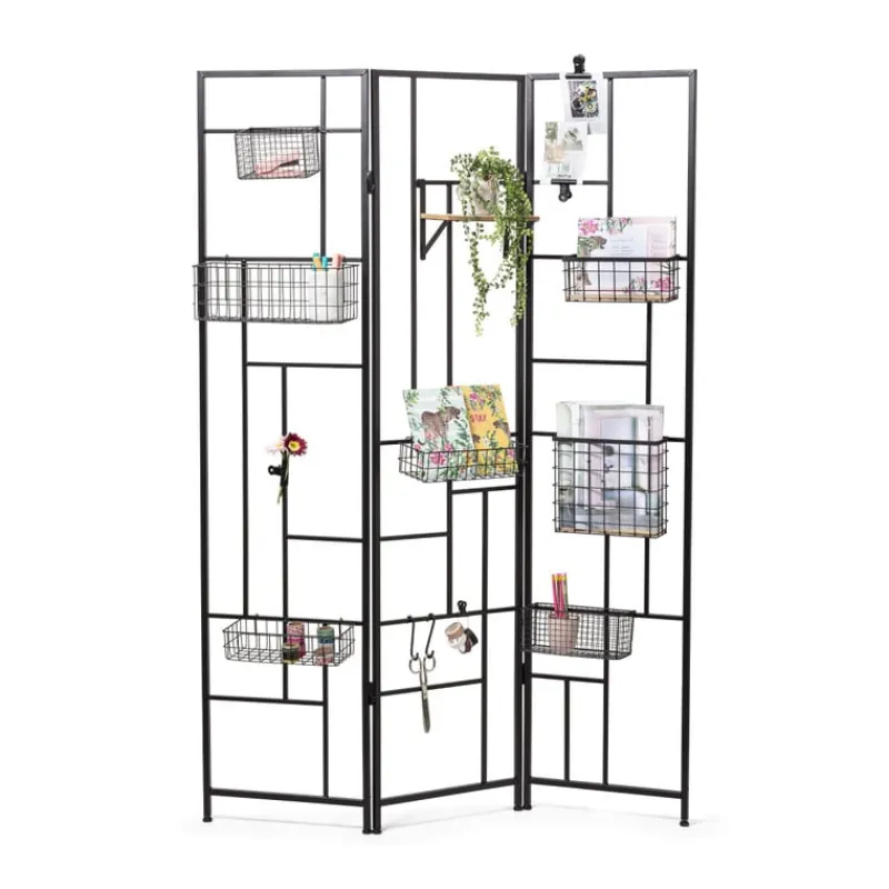 Xenos Wandrekken-Mandje voor wandrek - 22x24x9 cm - zwart