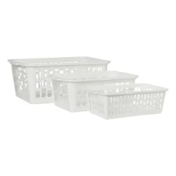 Xenos Opbergbakken-Mandje wit - 14.5x34x24 cm
