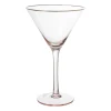 Xenos Cocktailglazen-Martiniglas roze gouden rand - glas - 220 ml