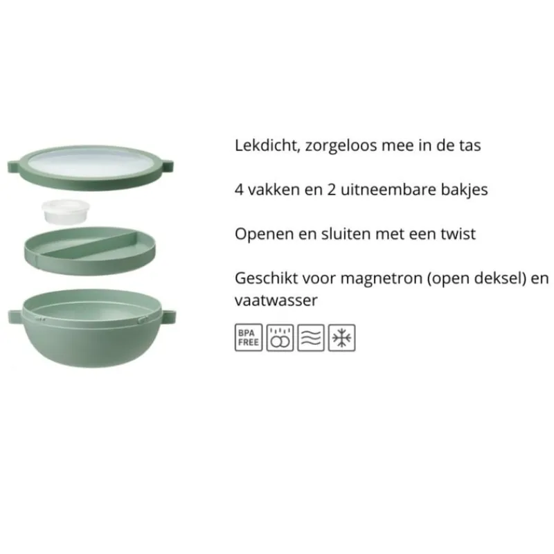 Mepal Broodtrommels-lunchbowl - lichtgroen - 8.5x24x20.7 cm