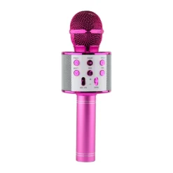 Xenos Spellen|Kerstcadeaus-Microfoon karaoke - diverse kleuren - ø7x22.5 cm