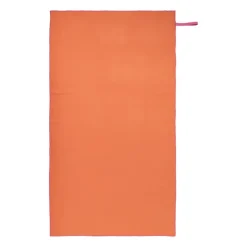 Xenos Reishanddoeken-Microvezel handdoek - oranje/roze - 100x180 cm