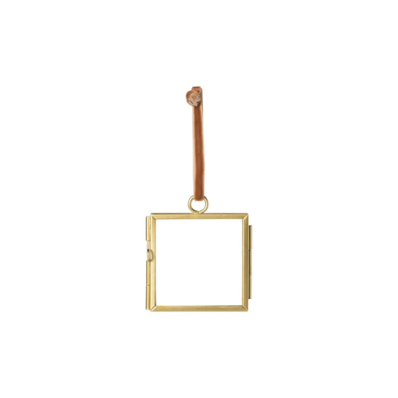 Xenos Wandhangers|Fotolijsten-Mini fotolijstje hangend - goud - 6x6 cm