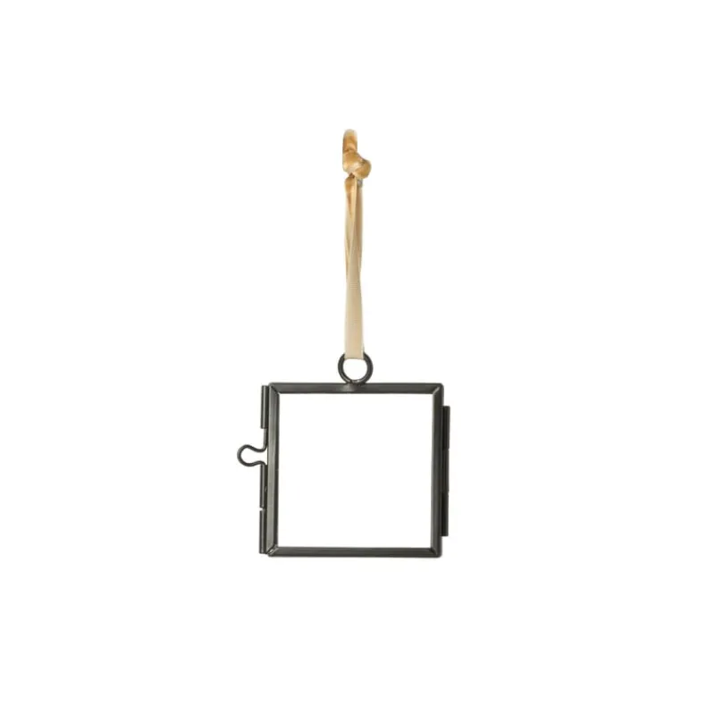 Xenos Wandhangers|Fotolijsten-Mini fotolijstje hangend - zwart - 6x6 cm