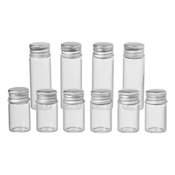 Xenos Voorraadpotten-Mini glazenflesjes - 4x16 ml - set van 4