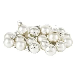 Xenos Kerstballen-Mini kerstbal - zilver - set van 24