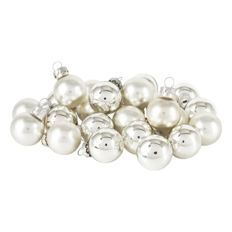 Xenos Kerstballen-Mini kerstbal - zilver - set van 24