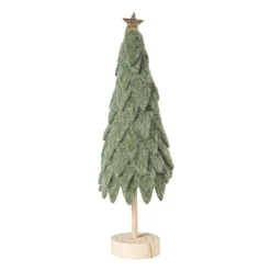 Xenos Kleine Kerstbomen|Kerstfiguren-Mini kerstboom - groen - ø11x40 cm
