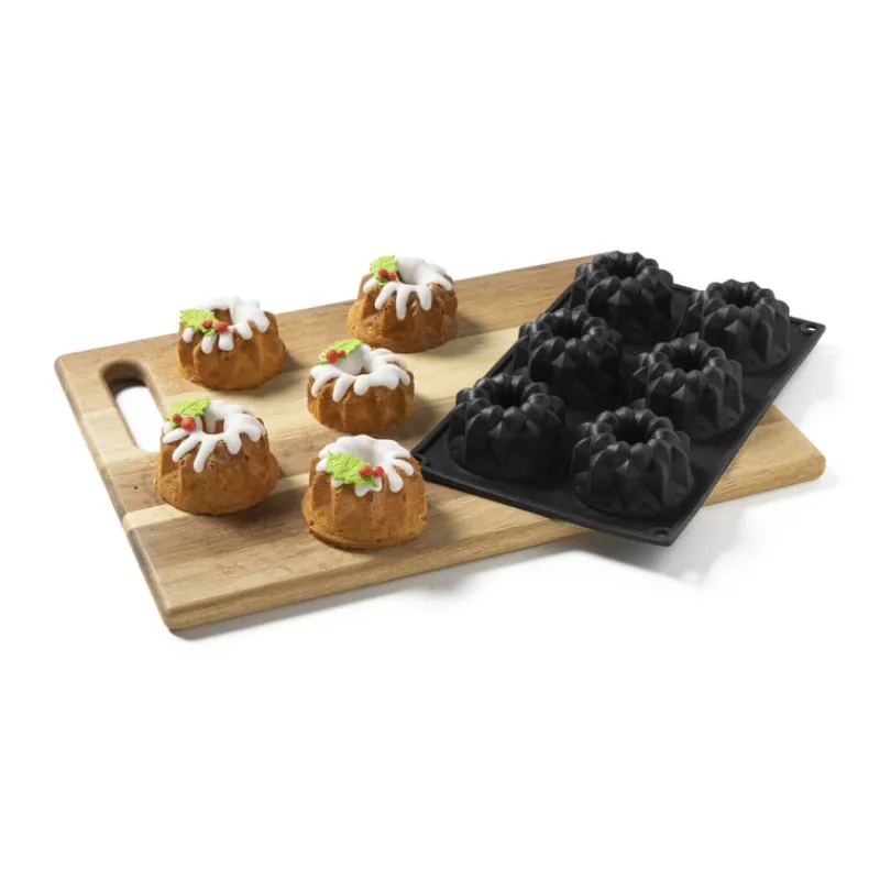 Xenos Bakvormen|Kerst Bakken-Mini tulband bakvorm - siliconen - 3.5x29x17 cm