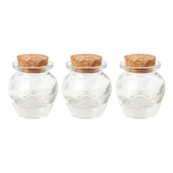 Xenos Voorraadpotten-Mini voorraadpotje met kurk - set van 3 - 5 ml