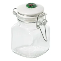 Xenos Voorraadpotten|Kerstcadeaus-Mini weckpot kerst - transparant - 90 ml - diverse varianten