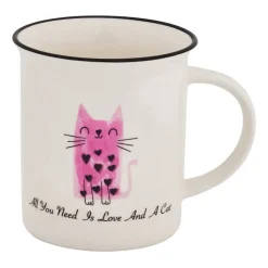Xenos Mokken-Mok kat met tekst - diverse kleuren - 300 ml
