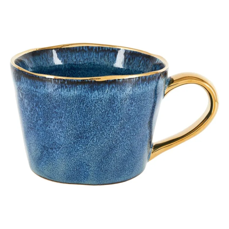 Xenos Mokken|Kerstcadeaus-Mok met gouden oor - donkerblauw - 250 ml
