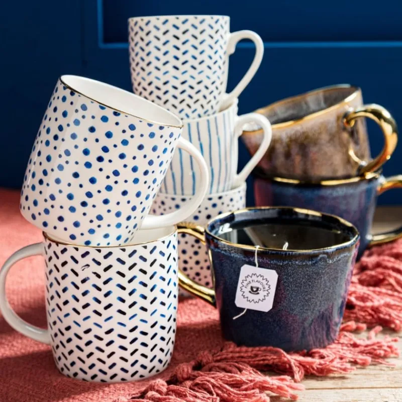 Xenos Mokken|Kerstcadeaus-Mok met gouden oor - grijs - 250 ml