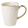 Xenos Mokken|Kerstcadeaus-Mok met gouden oortje - beige - 250 ml