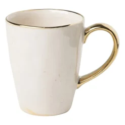 Xenos Mokken|Kerstcadeaus-Mok met gouden oortje - beige - 250 ml