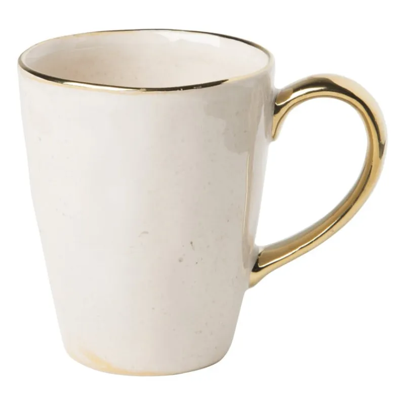 Xenos Mokken|Kerstcadeaus-Mok met gouden oortje - beige - 250 ml