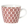 Xenos Mokken-Mok Mirna bloem - rood/wit - 360 ml