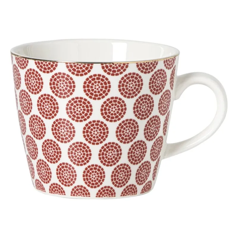 Xenos Mokken-Mok Mirna bloem - rood/wit - 360 ml
