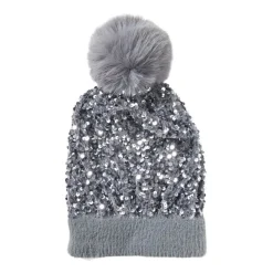 Xenos Winterartikelen-Muts glitter - grijs